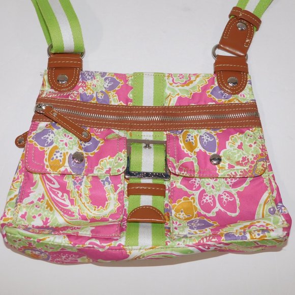 Tyler Rodan Womens Floral Pink Green Purple Purse Shoulder Bag Handbag - Picture 2 of 11